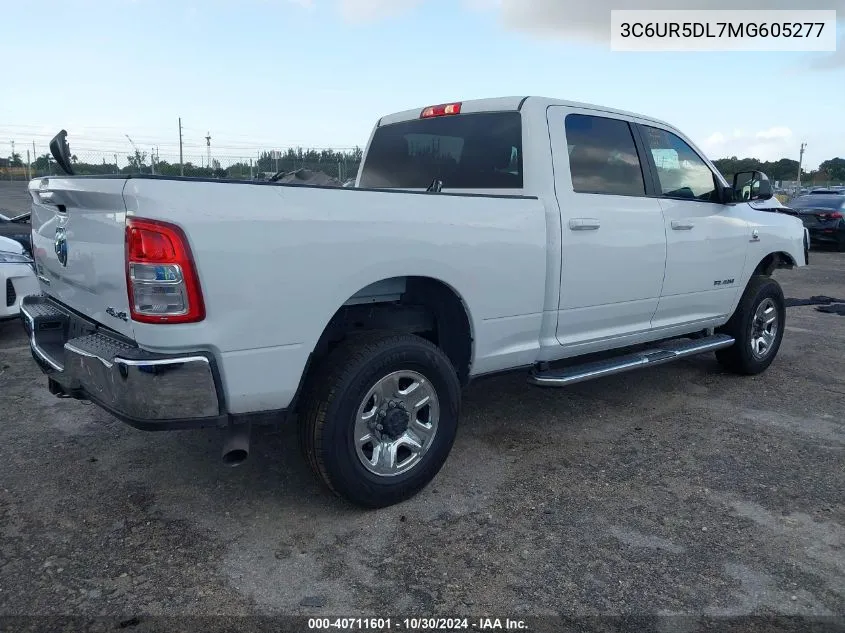 2021 Ram 2500 Big Horn 4X4 6'4 Box VIN: 3C6UR5DL7MG605277 Lot: 40711601