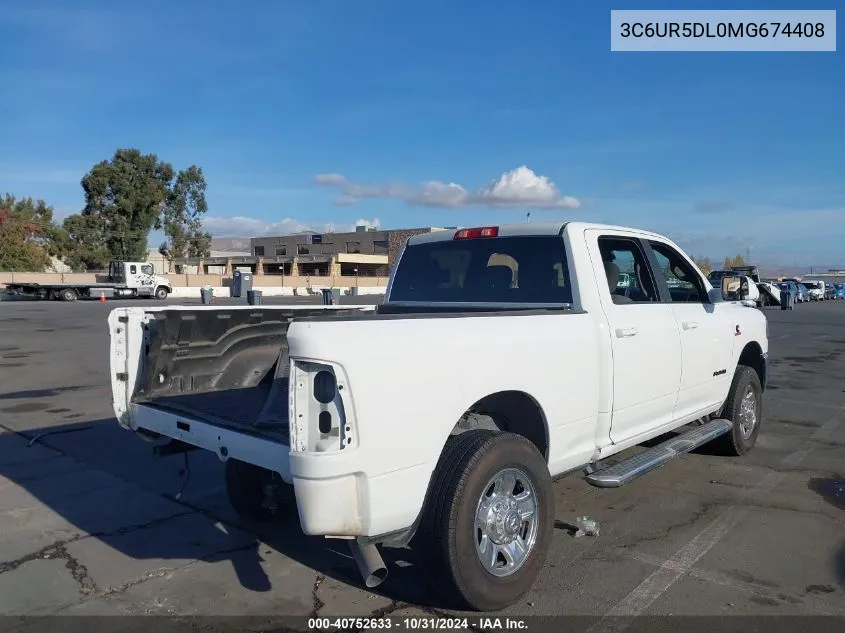 2021 Ram 2500 Big Horn 4X4 6'4 Box VIN: 3C6UR5DL0MG674408 Lot: 40752633