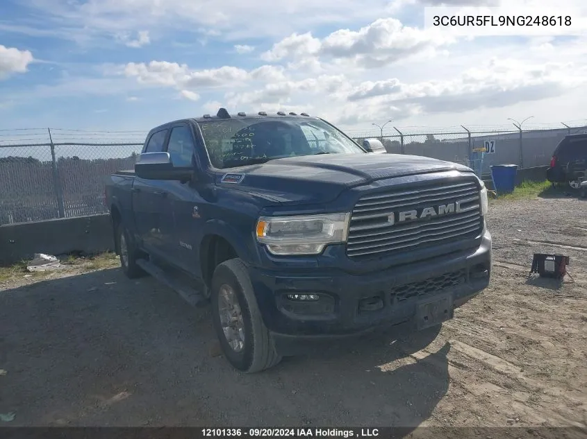 2022 Ram 2500 Laramie VIN: 3C6UR5FL9NG248618 Lot: 12101336