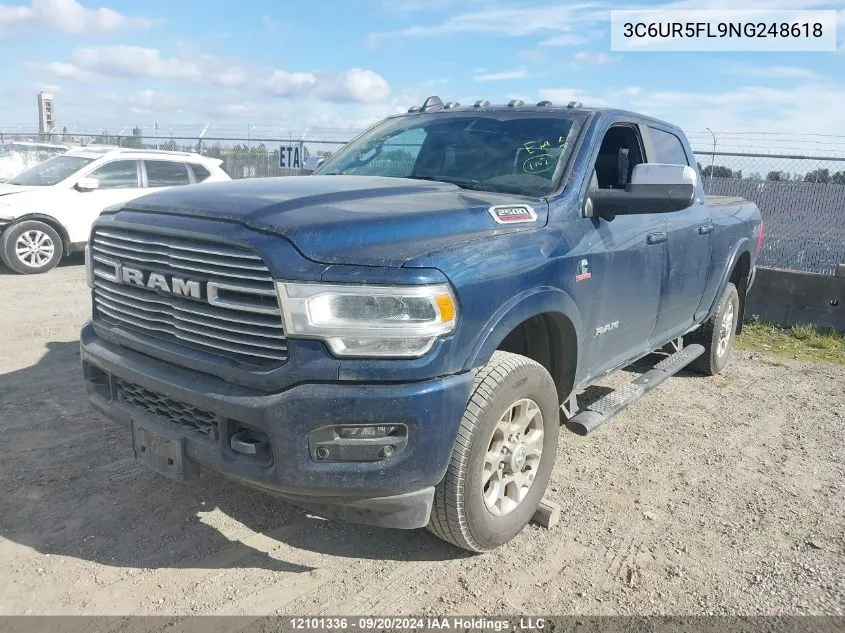 2022 Ram 2500 Laramie VIN: 3C6UR5FL9NG248618 Lot: 12101336