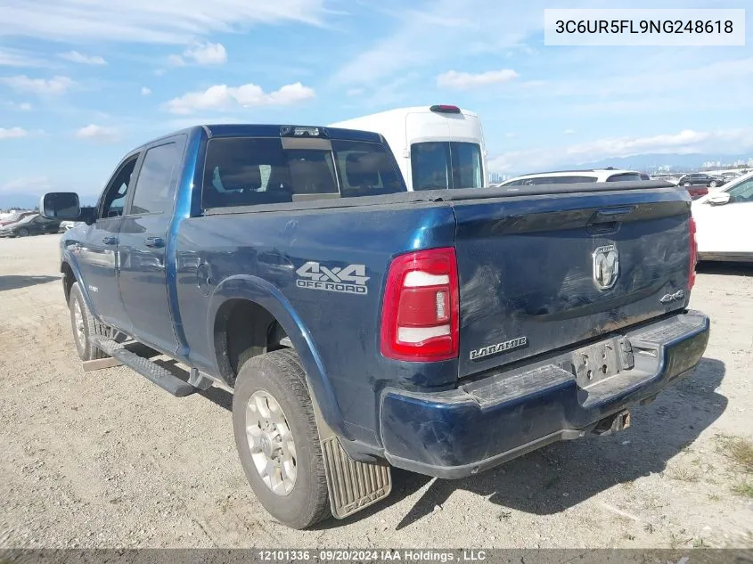 2022 Ram 2500 Laramie VIN: 3C6UR5FL9NG248618 Lot: 12101336