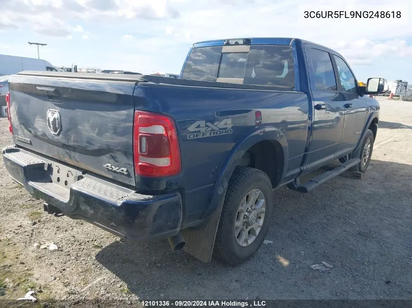 2022 Ram 2500 Laramie VIN: 3C6UR5FL9NG248618 Lot: 12101336