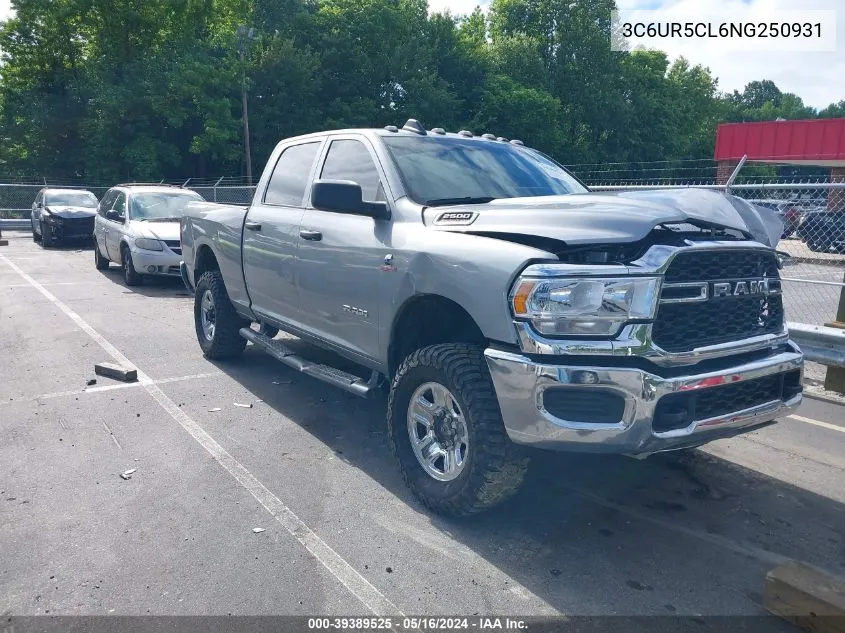 2022 Ram 2500 Tradesman 4X4 6'4 Box VIN: 3C6UR5CL6NG250931 Lot: 39389525