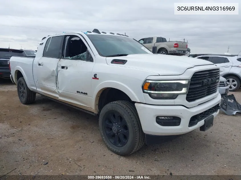 2022 Ram 2500 Laramie Mega Cab 4X4 6'4 Box VIN: 3C6UR5NL4NG316969 Lot: 39693558