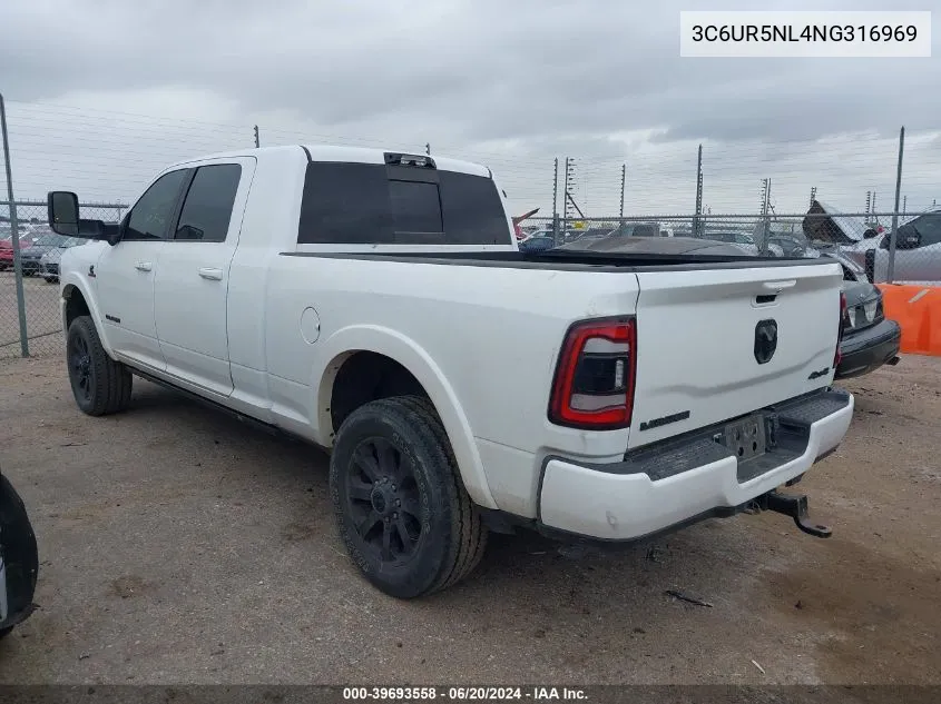 2022 Ram 2500 Laramie Mega Cab 4X4 6'4 Box VIN: 3C6UR5NL4NG316969 Lot: 39693558