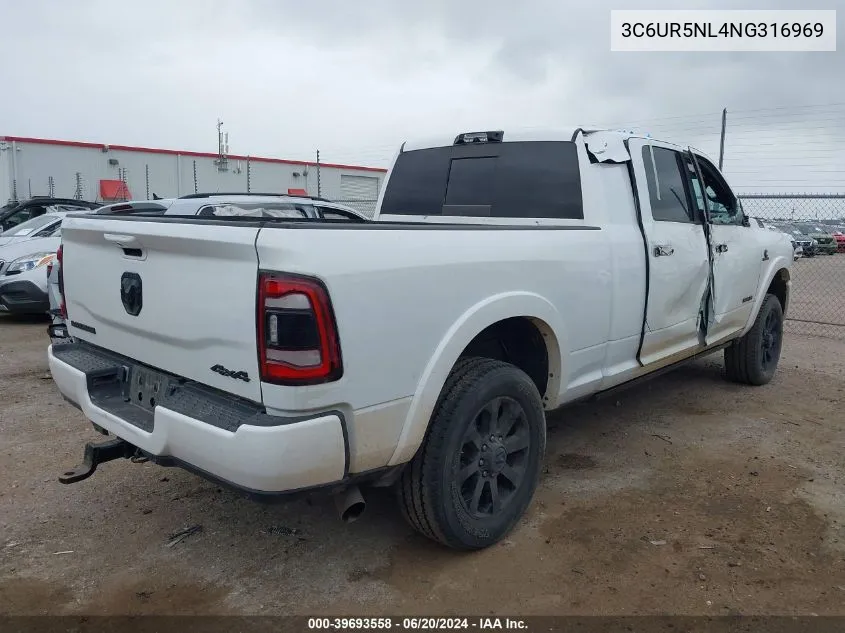 2022 Ram 2500 Laramie Mega Cab 4X4 6'4 Box VIN: 3C6UR5NL4NG316969 Lot: 39693558