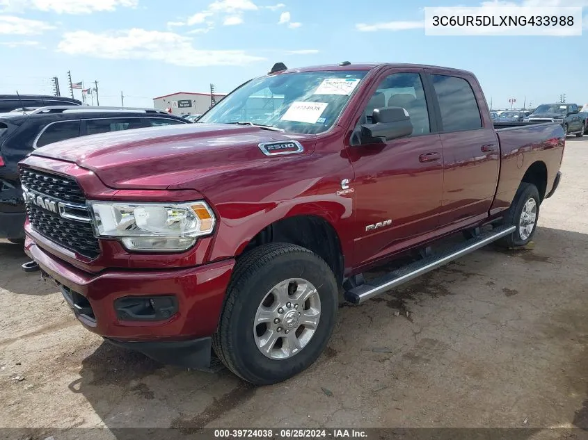 2022 Ram 2500 Lone Star 4X4 6'4 Box VIN: 3C6UR5DLXNG433988 Lot: 39724038