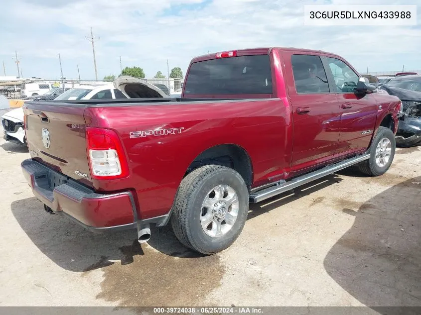 2022 Ram 2500 Lone Star 4X4 6'4 Box VIN: 3C6UR5DLXNG433988 Lot: 39724038