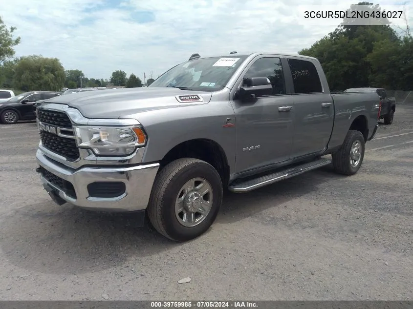 2022 Ram 2500 Big Horn 4X4 6'4 Box VIN: 3C6UR5DL2NG436027 Lot: 39759985