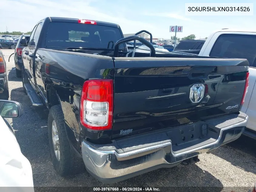 2022 Ram 2500 Tradesman 4X4 8' Box VIN: 3C6UR5HLXNG314526 Lot: 39767668