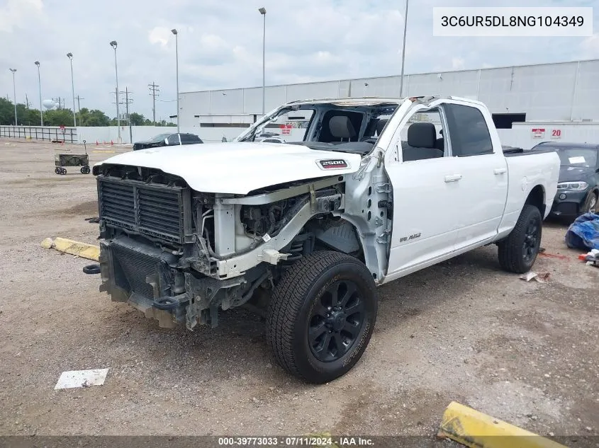 2022 Ram 2500 Big Horn 4X4 6'4 Box VIN: 3C6UR5DL8NG104349 Lot: 39773033