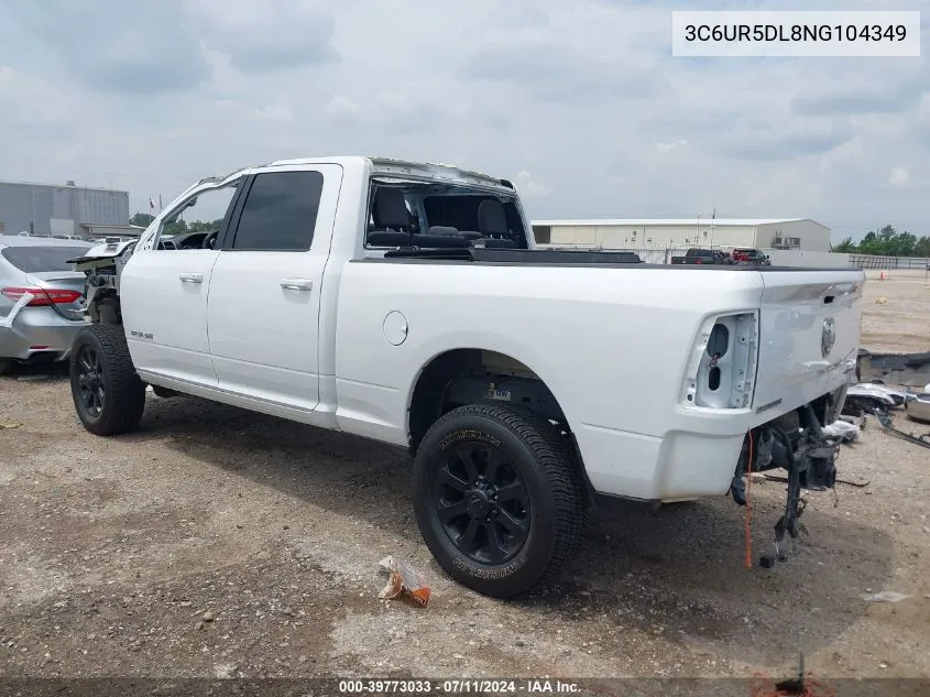 2022 Ram 2500 Big Horn 4X4 6'4 Box VIN: 3C6UR5DL8NG104349 Lot: 39773033