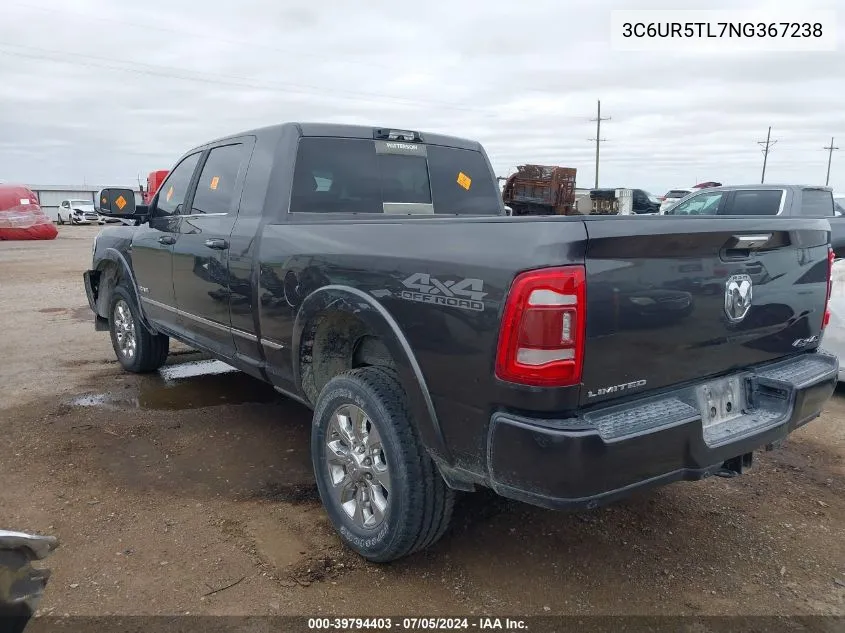 2022 Ram 2500 Limited Mega Cab 4X4 6'4 Box VIN: 3C6UR5TL7NG367238 Lot: 39794403