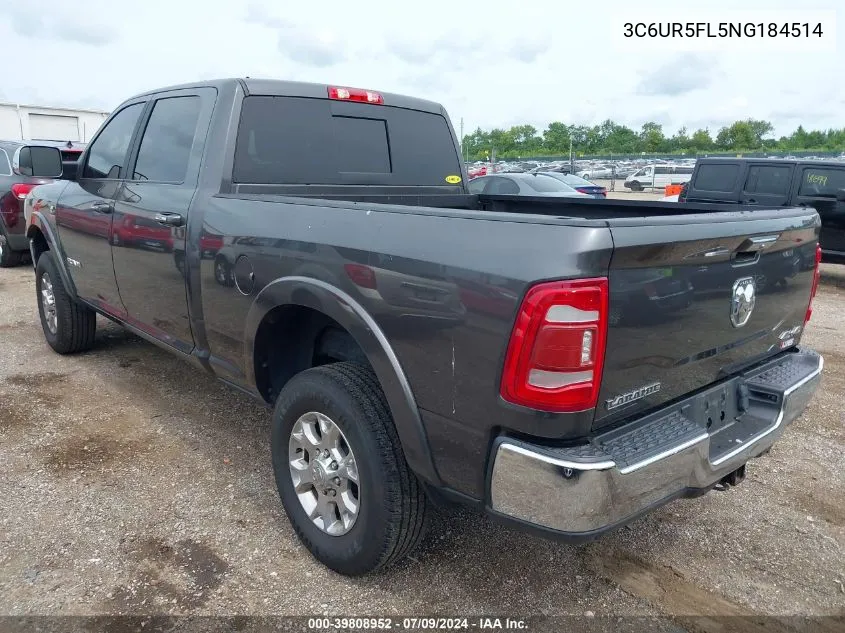 2022 Ram 2500 Laramie 4X4 6'4 Box VIN: 3C6UR5FL5NG184514 Lot: 39808952