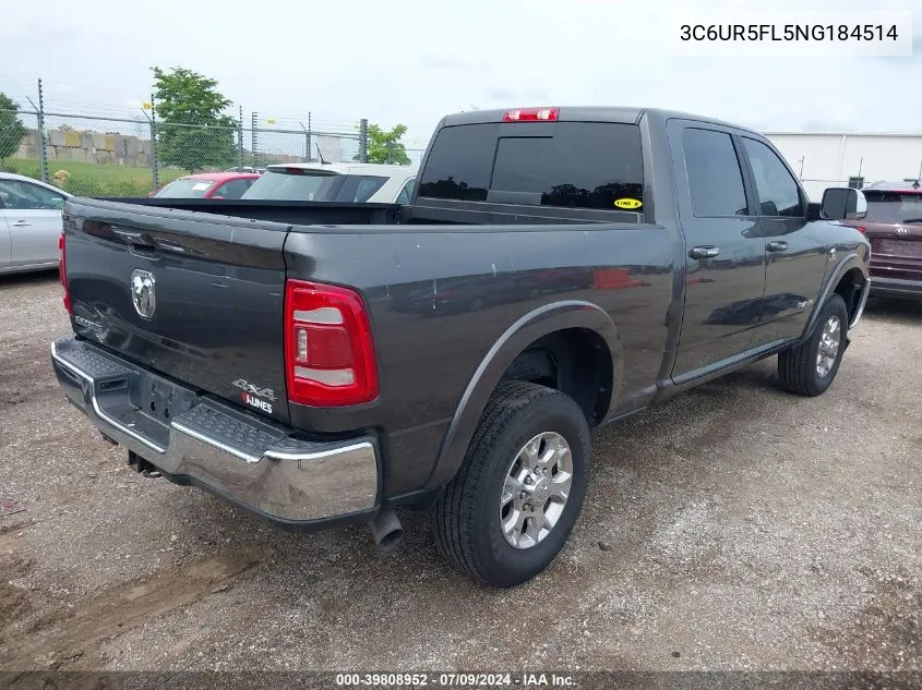 2022 Ram 2500 Laramie 4X4 6'4 Box VIN: 3C6UR5FL5NG184514 Lot: 39808952