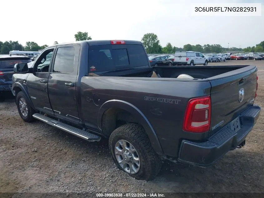 2022 Ram 2500 Laramie 4X4 6'4 Box VIN: 3C6UR5FL7NG282931 Lot: 39903838