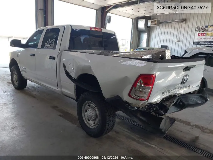 2022 Ram 2500 Tradesman 4X4 6'4 Box VIN: 3C6UR5CL0NG407627 Lot: 40000968