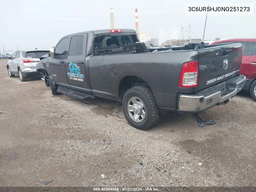 2022 Ram 2500 Tradesman 4X4 8' Box VIN: 3C6UR5HJ0NG251273 Lot: 40004859