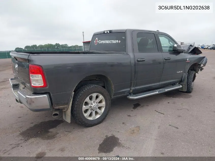 2022 Ram 2500 Big Horn 4X4 6'4 Box VIN: 3C6UR5DL1NG202638 Lot: 40069679