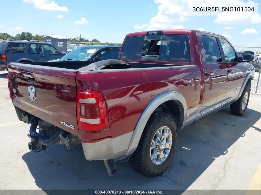 2022 Ram 2500 Laramie 4X4 6'4 Box VIN: 3C6UR5FL5NG101504 Lot: 40070213