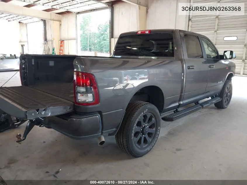 2022 Ram 2500 Big Horn 4X4 6'4 Box VIN: 3C6UR5DJ8NG263368 Lot: 40072610