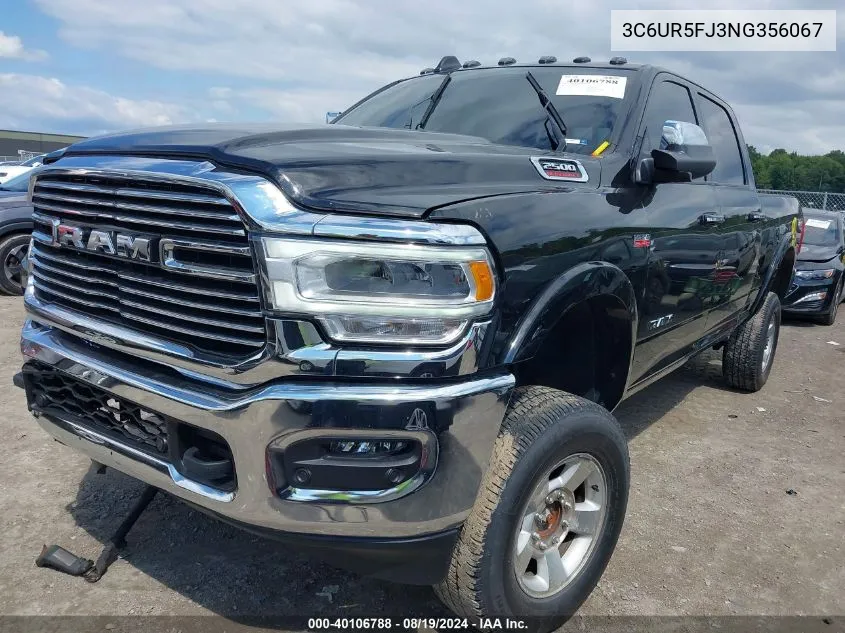 2022 Ram 2500 Laramie 4X4 6'4 Box VIN: 3C6UR5FJ3NG356067 Lot: 40106788