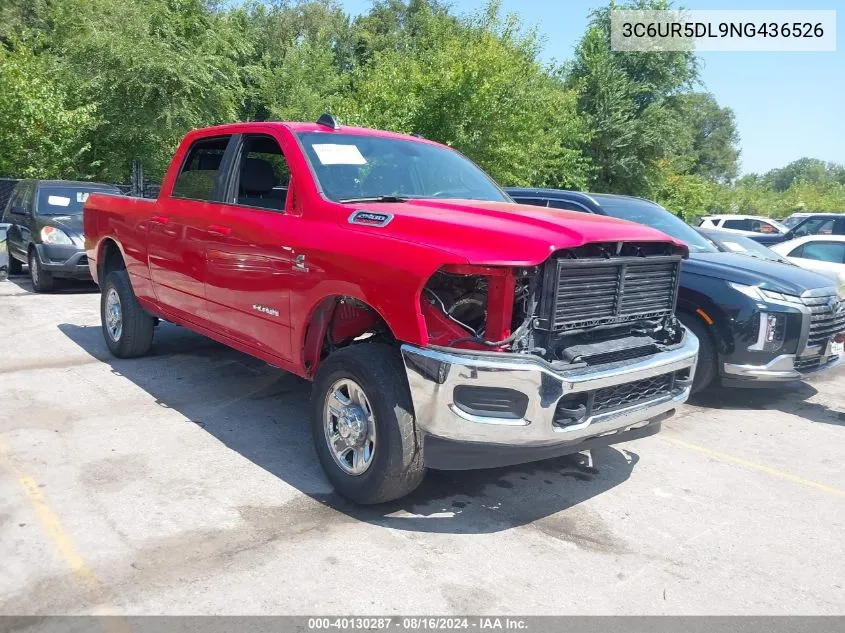 2022 Ram 2500 Big Horn 4X4 6'4 Box VIN: 3C6UR5DL9NG436526 Lot: 40130287