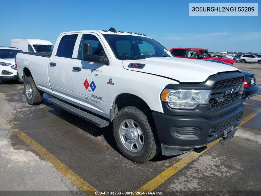 2022 Ram 2500 Tradesman VIN: 3C6UR5HL2NG155209 Lot: 40133233