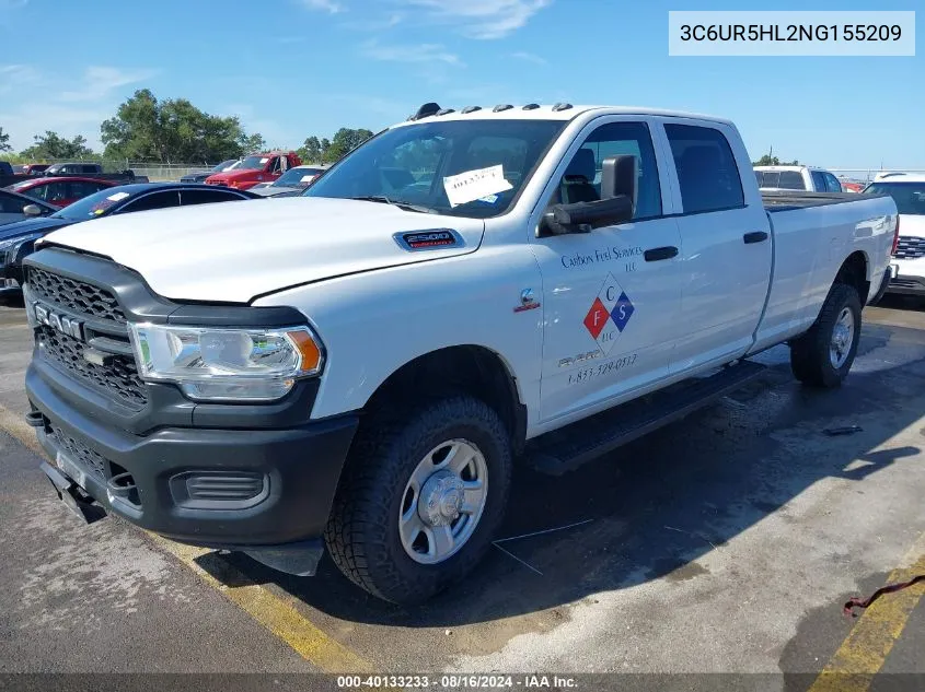 2022 Ram 2500 Tradesman VIN: 3C6UR5HL2NG155209 Lot: 40133233