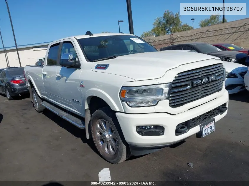 2022 Ram 2500 Laramie 4X4 8' Box VIN: 3C6UR5KL1NG198707 Lot: 40239942