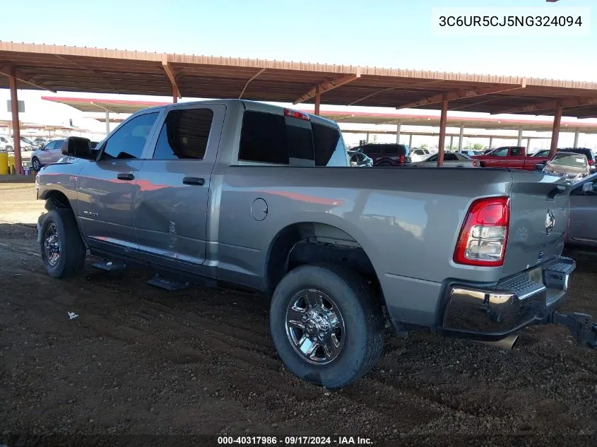 2022 Ram 2500 Tradesman 4X4 6'4 Box VIN: 3C6UR5CJ5NG324094 Lot: 40317986