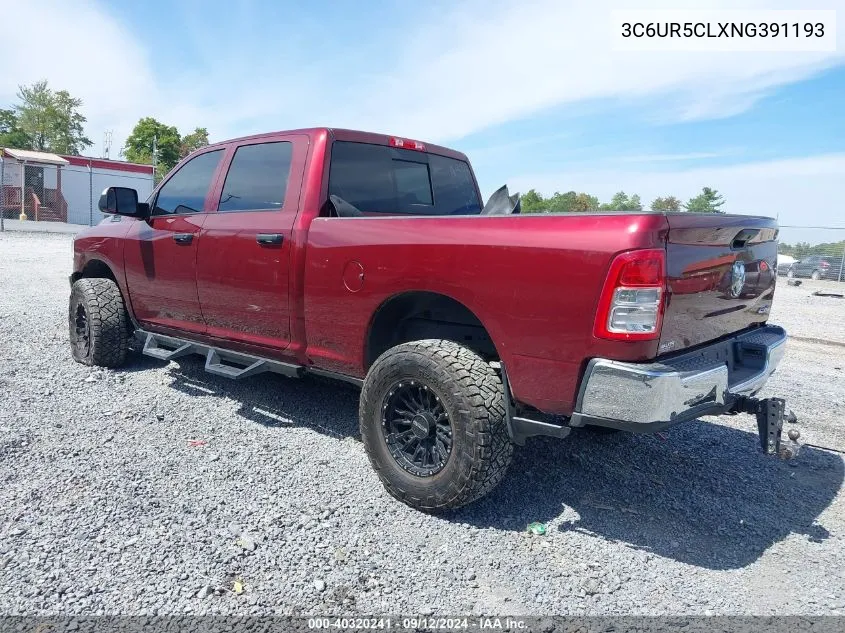 2022 Ram 2500 Tradesman 4X4 6'4 Box VIN: 3C6UR5CLXNG391193 Lot: 40320241