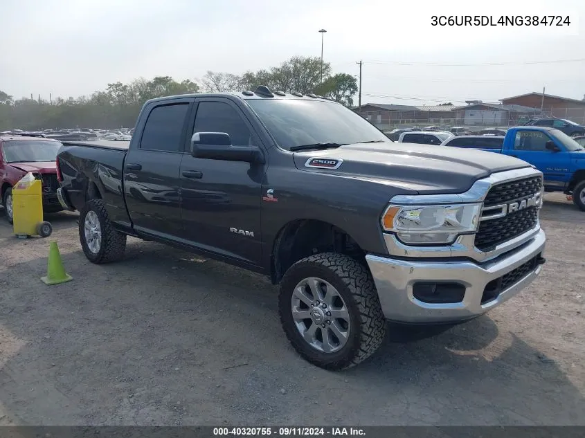 2022 Ram 2500 Big Horn 4X4 6'4 Box VIN: 3C6UR5DL4NG384724 Lot: 40320755