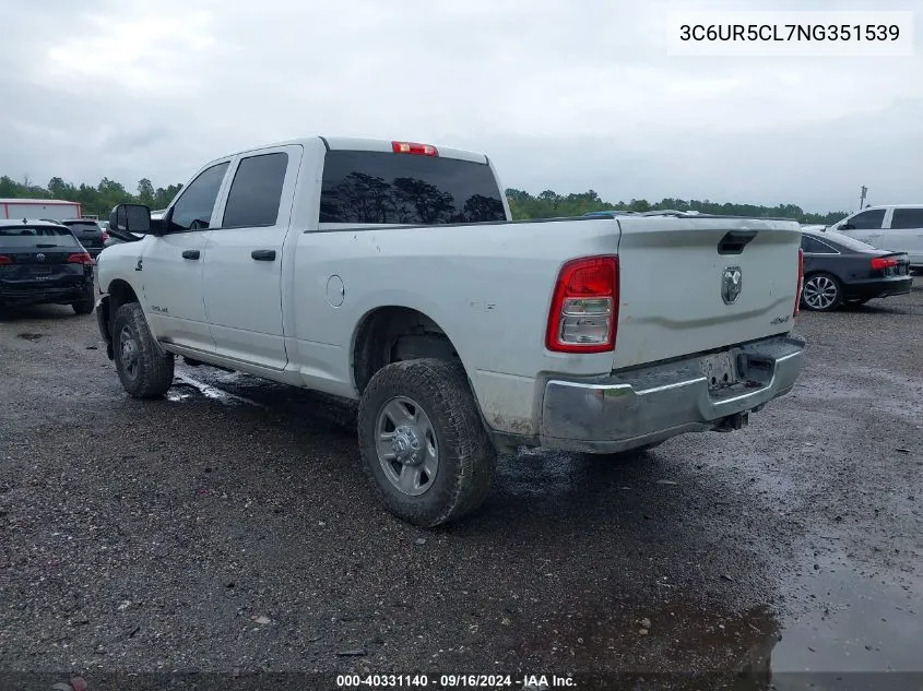 2022 Ram 2500 Tradesman 4X4 6'4 Box VIN: 3C6UR5CL7NG351539 Lot: 40331140