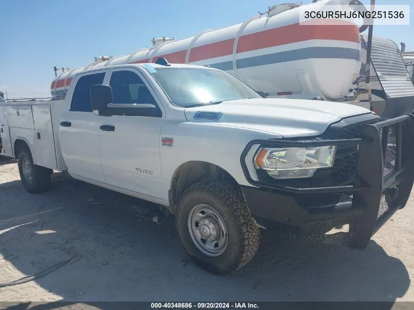 2022 Ram 2500 Tradesman 4X4 8' Box VIN: 3C6UR5HJ6NG251536 Lot: 40348686