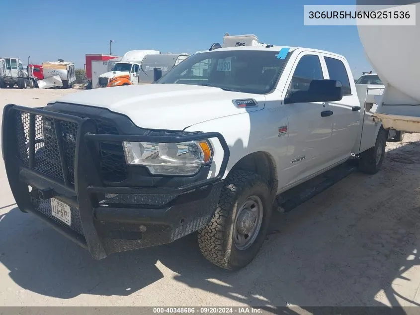 2022 Ram 2500 Tradesman 4X4 8' Box VIN: 3C6UR5HJ6NG251536 Lot: 40348686