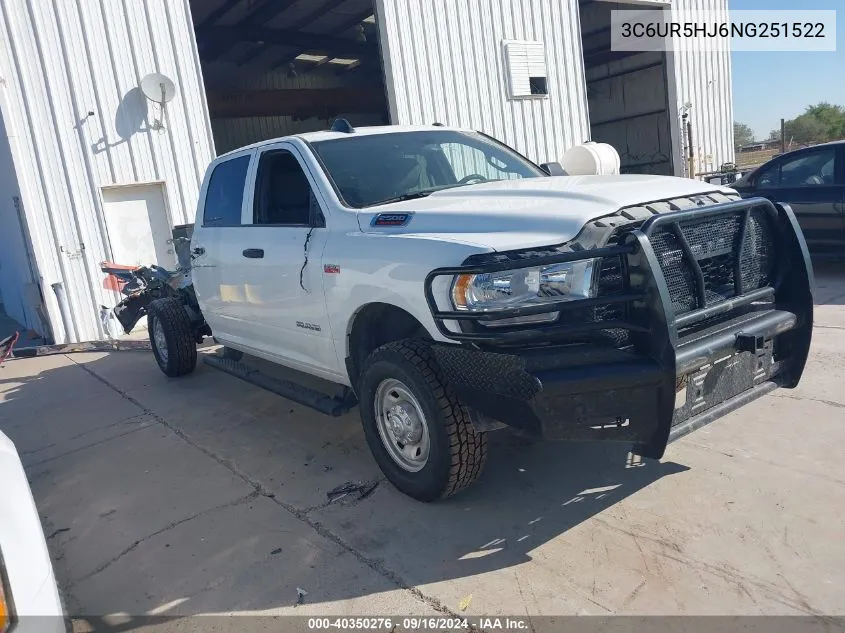 2022 Ram 2500 Tradesman 4X4 8' Box VIN: 3C6UR5HJ6NG251522 Lot: 40350276