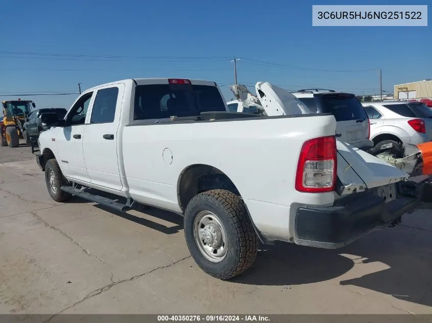 2022 Ram 2500 Tradesman 4X4 8' Box VIN: 3C6UR5HJ6NG251522 Lot: 40350276