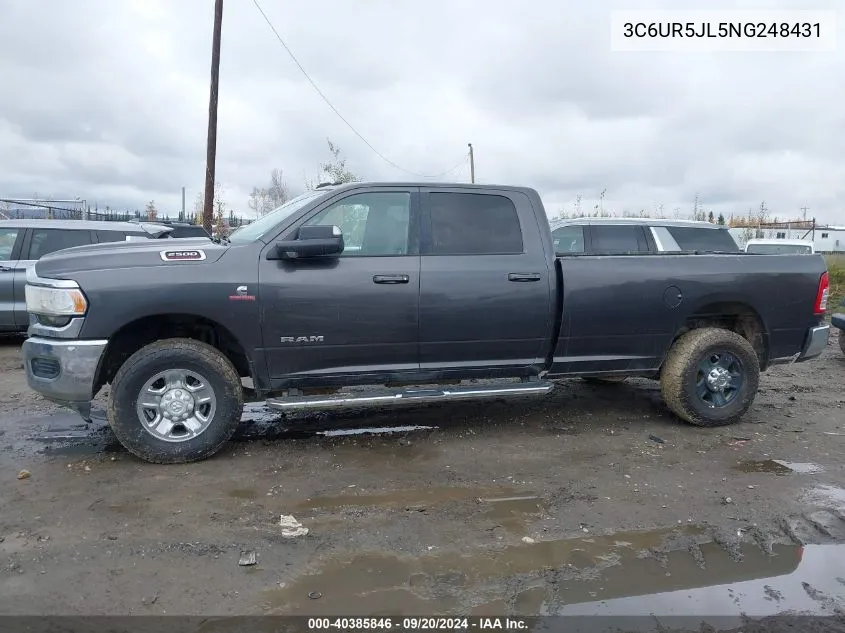 2022 Ram 2500 Big Horn 4X4 8' Box VIN: 3C6UR5JL5NG248431 Lot: 40385846