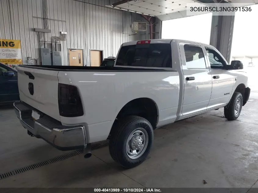 2022 Ram 2500 Tradesman 4X4 6'4 Box VIN: 3C6UR5CL3NG391536 Lot: 40413989