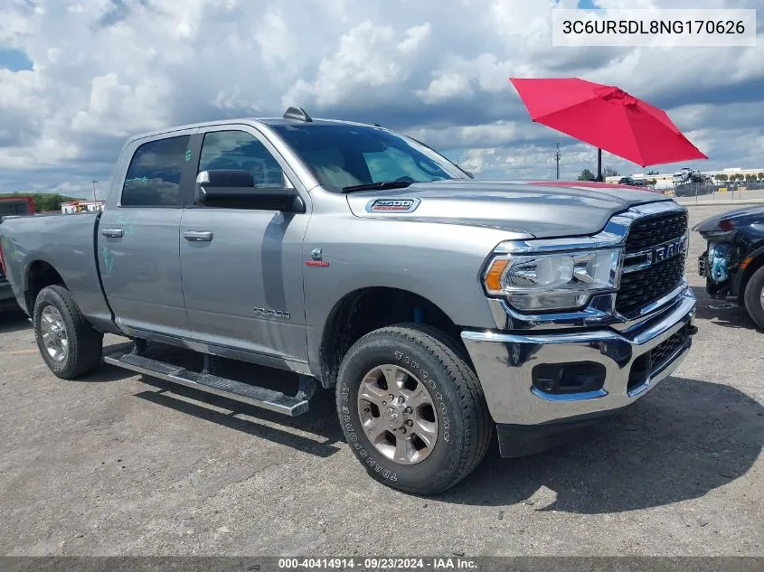 2022 Ram 2500 Big Horn 4X4 6'4 Box VIN: 3C6UR5DL8NG170626 Lot: 40414914