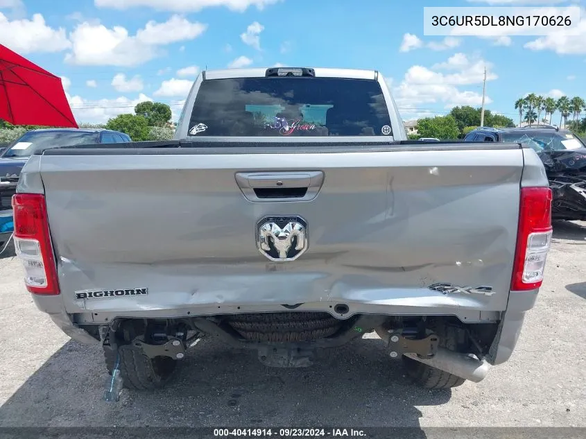 2022 Ram 2500 Big Horn 4X4 6'4 Box VIN: 3C6UR5DL8NG170626 Lot: 40414914