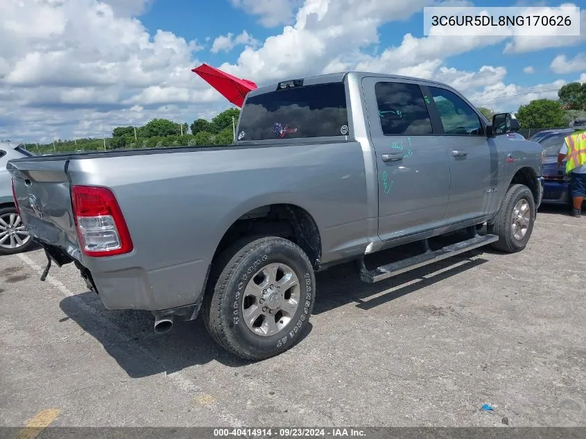 2022 Ram 2500 Big Horn 4X4 6'4 Box VIN: 3C6UR5DL8NG170626 Lot: 40414914