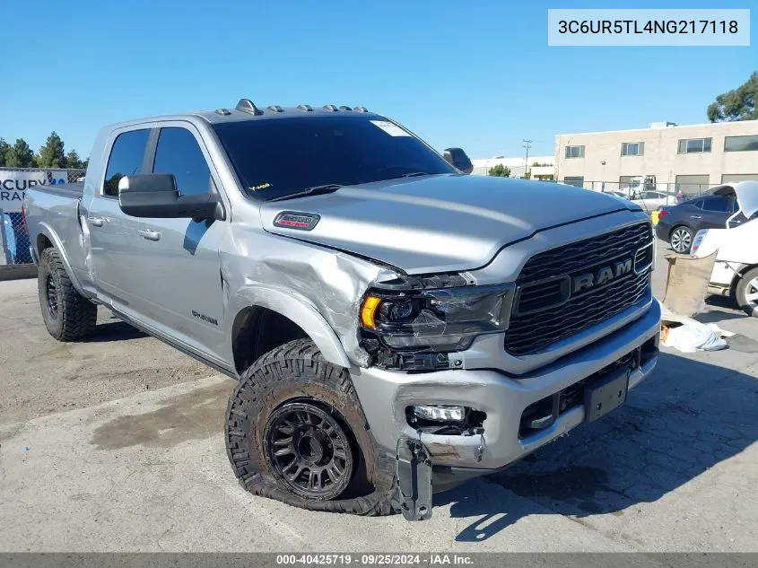 2022 Ram 2500 Limited Mega Cab 4X4 6'4 Box VIN: 3C6UR5TL4NG217118 Lot: 40425719