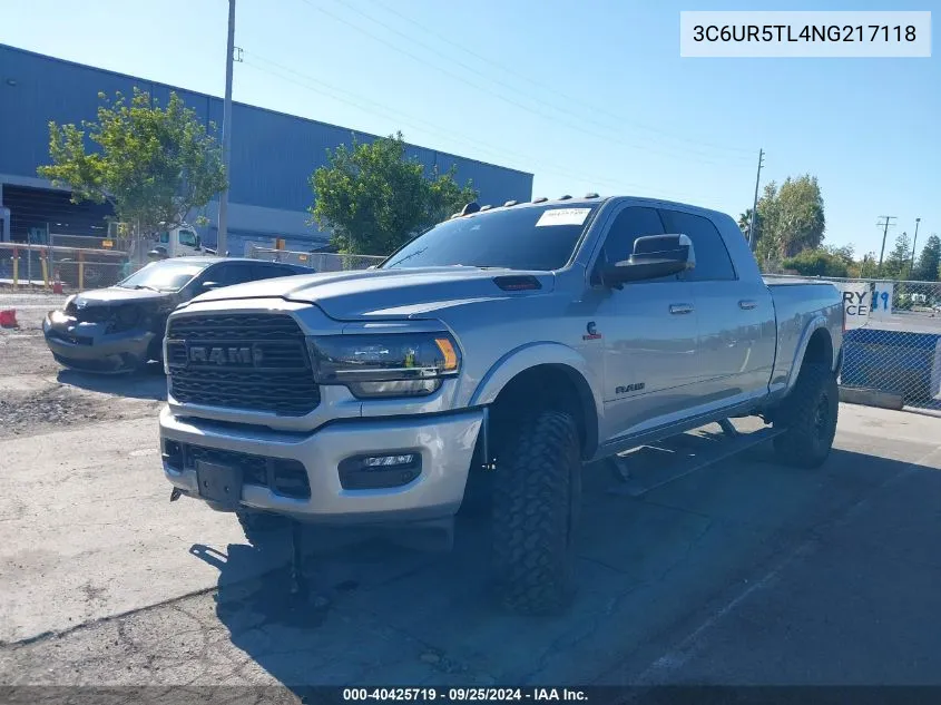 2022 Ram 2500 Limited Mega Cab 4X4 6'4 Box VIN: 3C6UR5TL4NG217118 Lot: 40425719