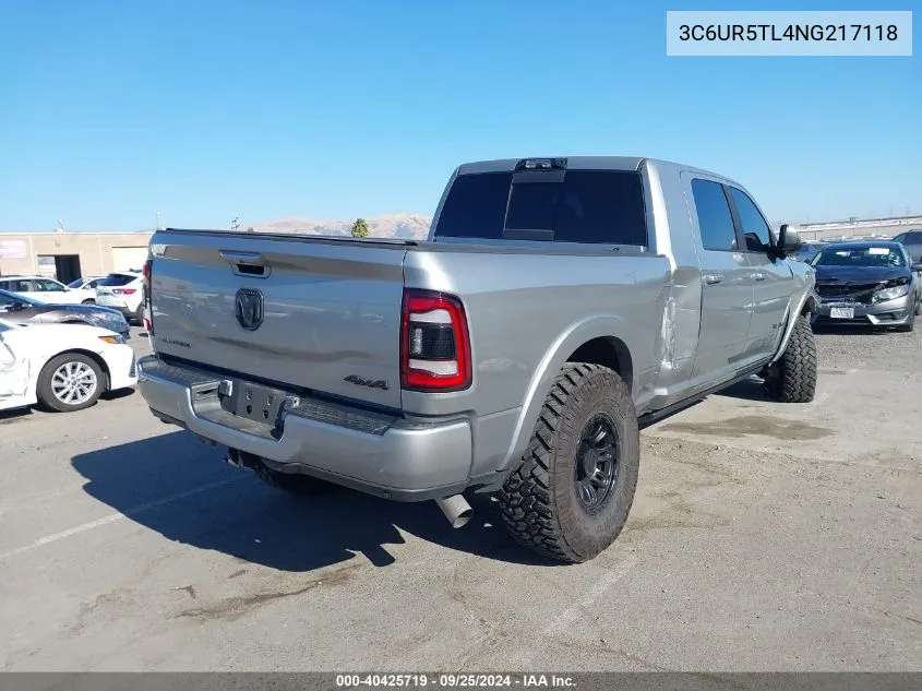 2022 Ram 2500 Limited Mega Cab 4X4 6'4 Box VIN: 3C6UR5TL4NG217118 Lot: 40425719