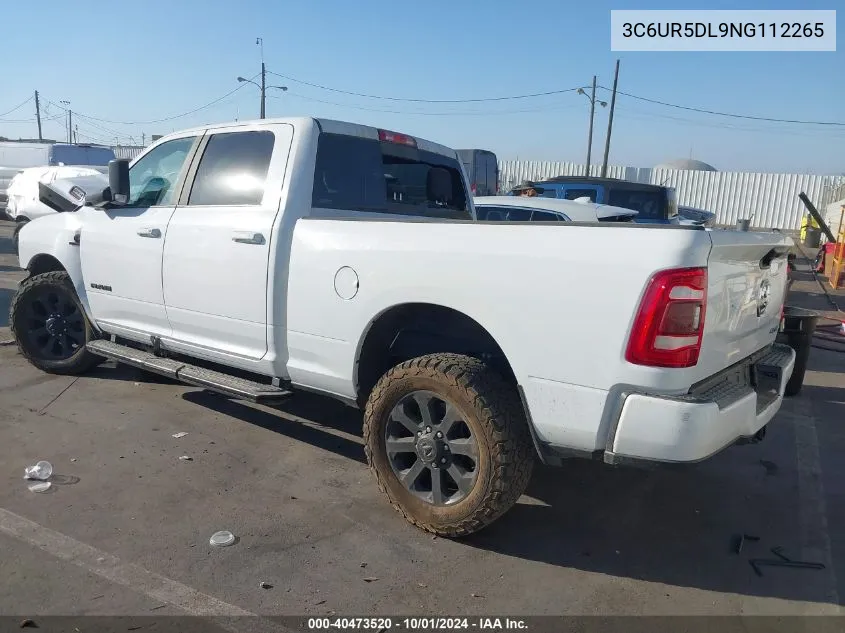 2022 Ram 2500 Big Horn 4X4 6'4 Box VIN: 3C6UR5DL9NG112265 Lot: 40473520