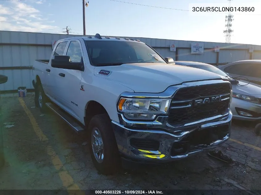 2022 Ram 2500 Tradesman VIN: 3C6UR5CL0NG143860 Lot: 40503226