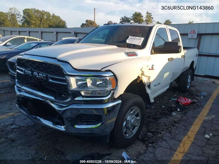 2022 Ram 2500 Tradesman VIN: 3C6UR5CL0NG143860 Lot: 40503226