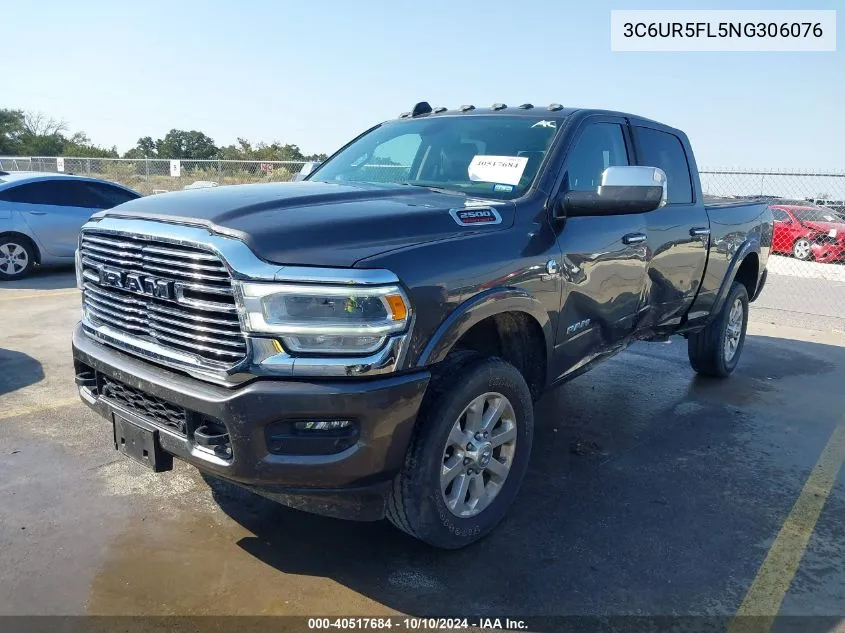 2022 Ram 2500 Laramie 4X4 6'4 Box VIN: 3C6UR5FL5NG306076 Lot: 40517684